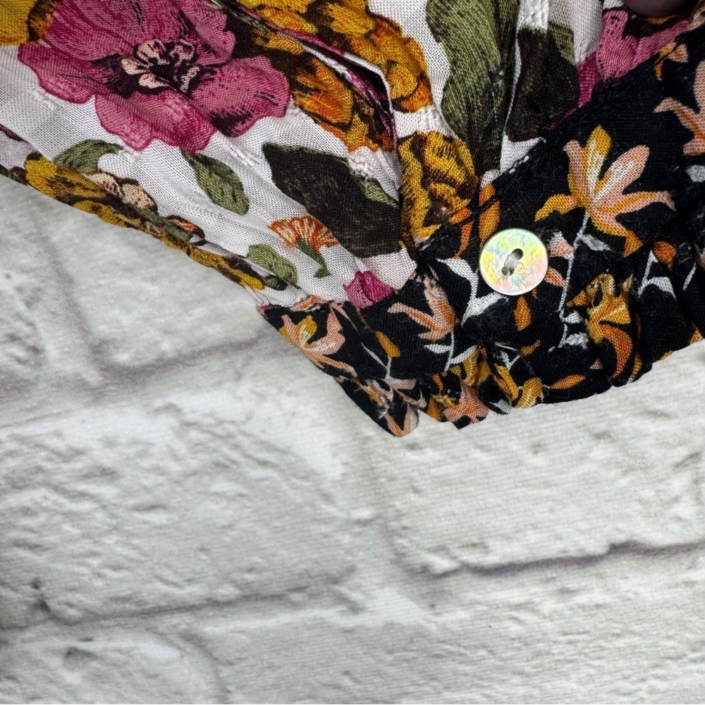 Jane + Delancey Floral Ruffle Long Sleeve Blouse Top - Size M - Boho Cottagecore - Picture 8 of 14